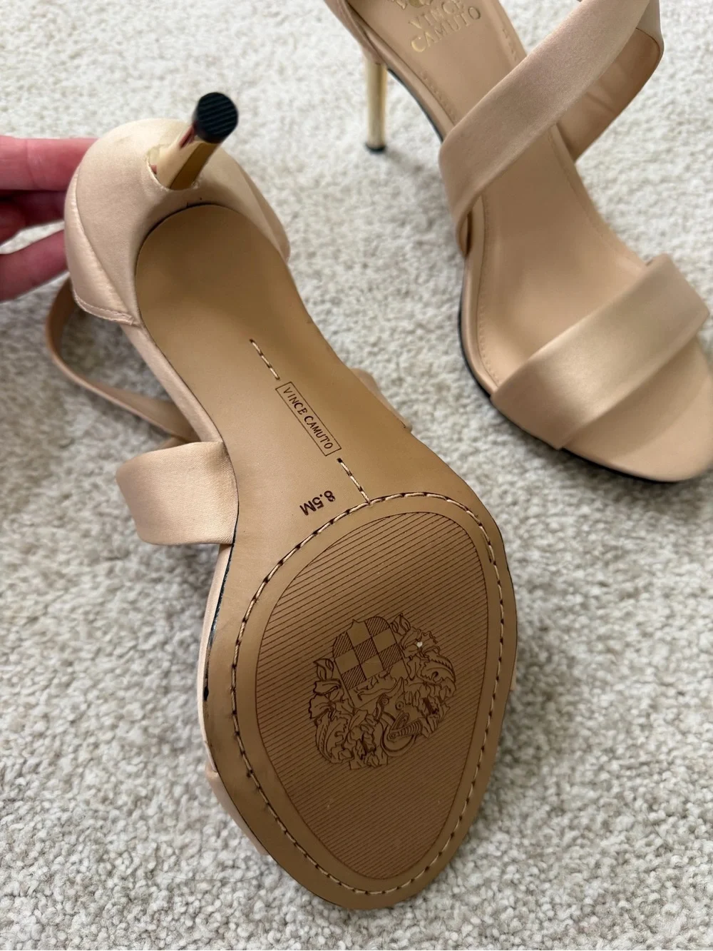 Vince Camuto Beige Strappy High Heel Sandals